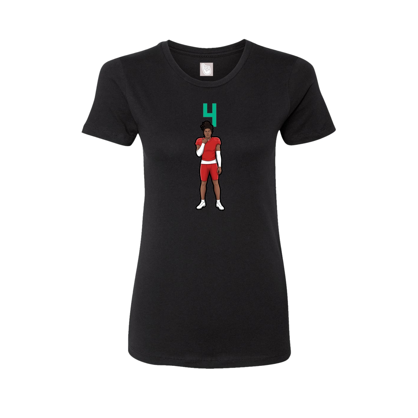 Fitted Women's Tee — Number Top in Black