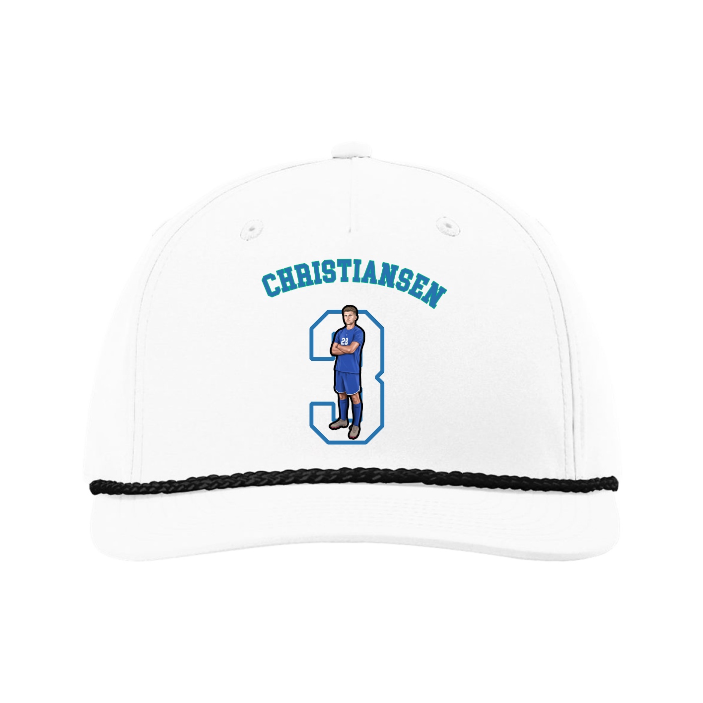 Five-Panel Classic Rope Cap — Shirsey Arch in White
