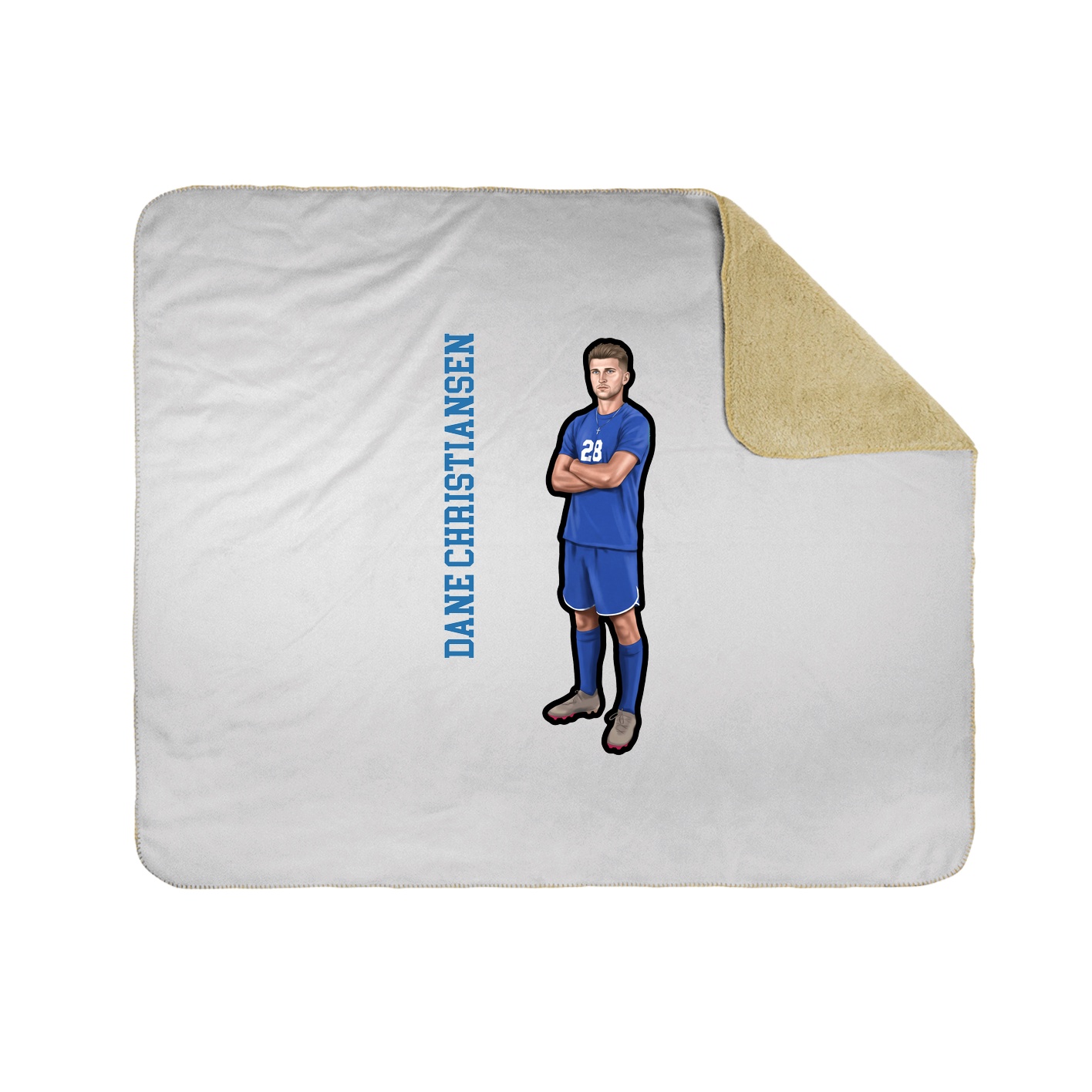 Throw Blanket — Name Vertical in White