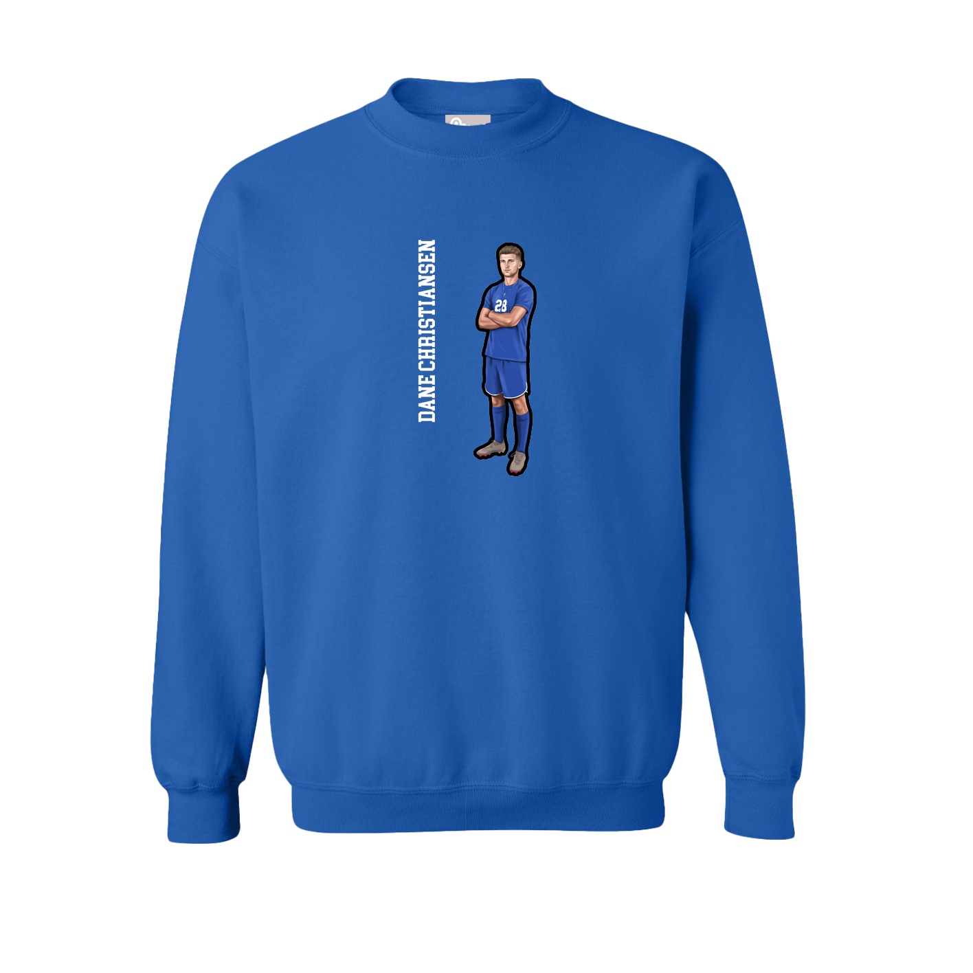Fleece Crew — Name Vertical in Royal