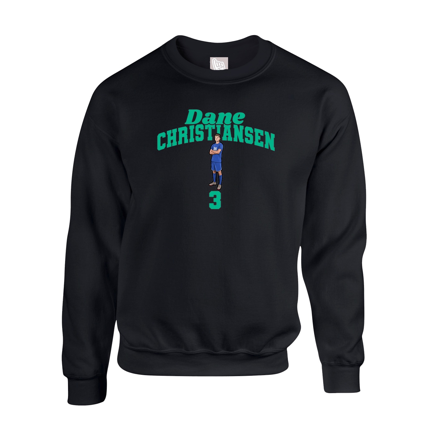 Fleece Crew — Signature Arch in Black