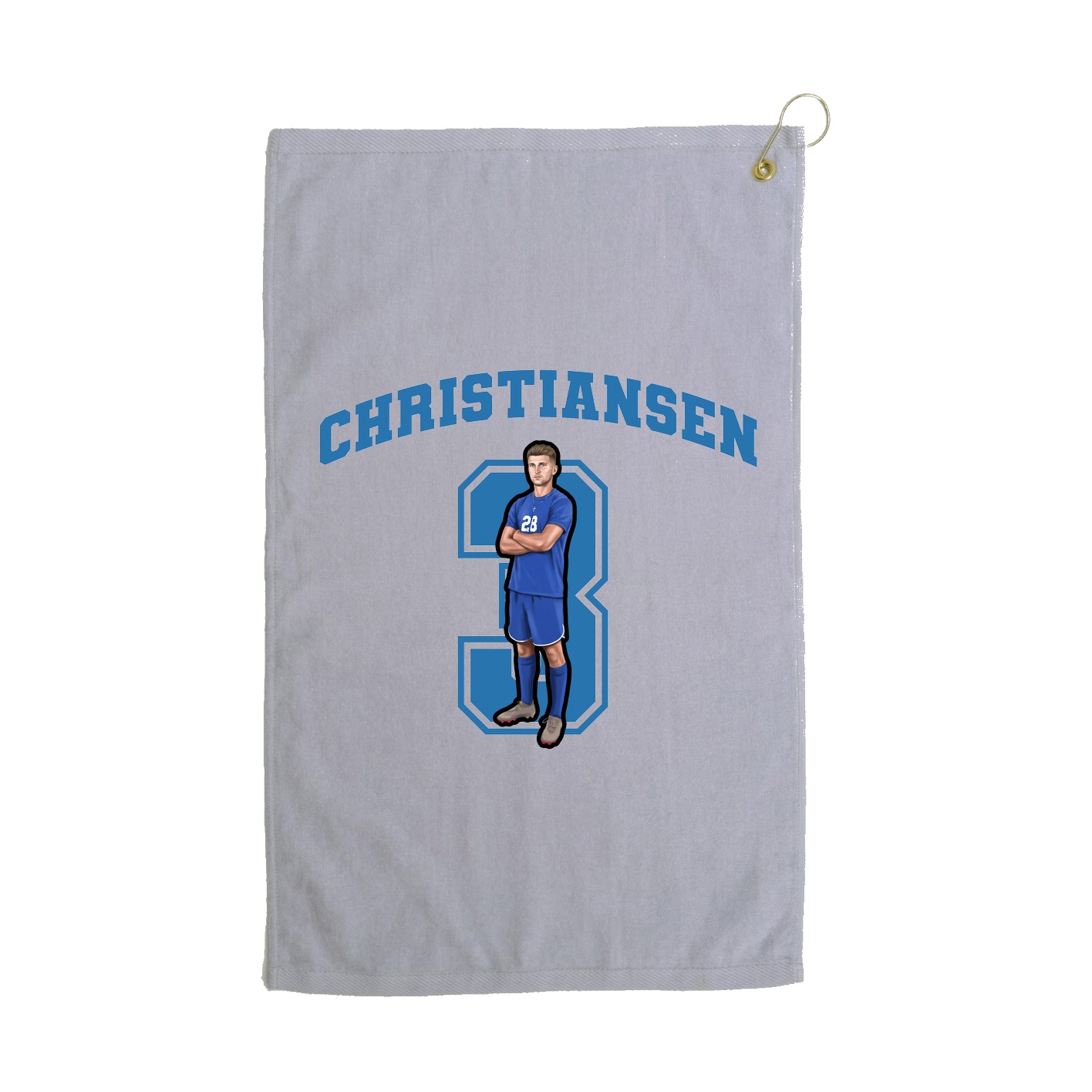 Golf Towel — Number in Grey