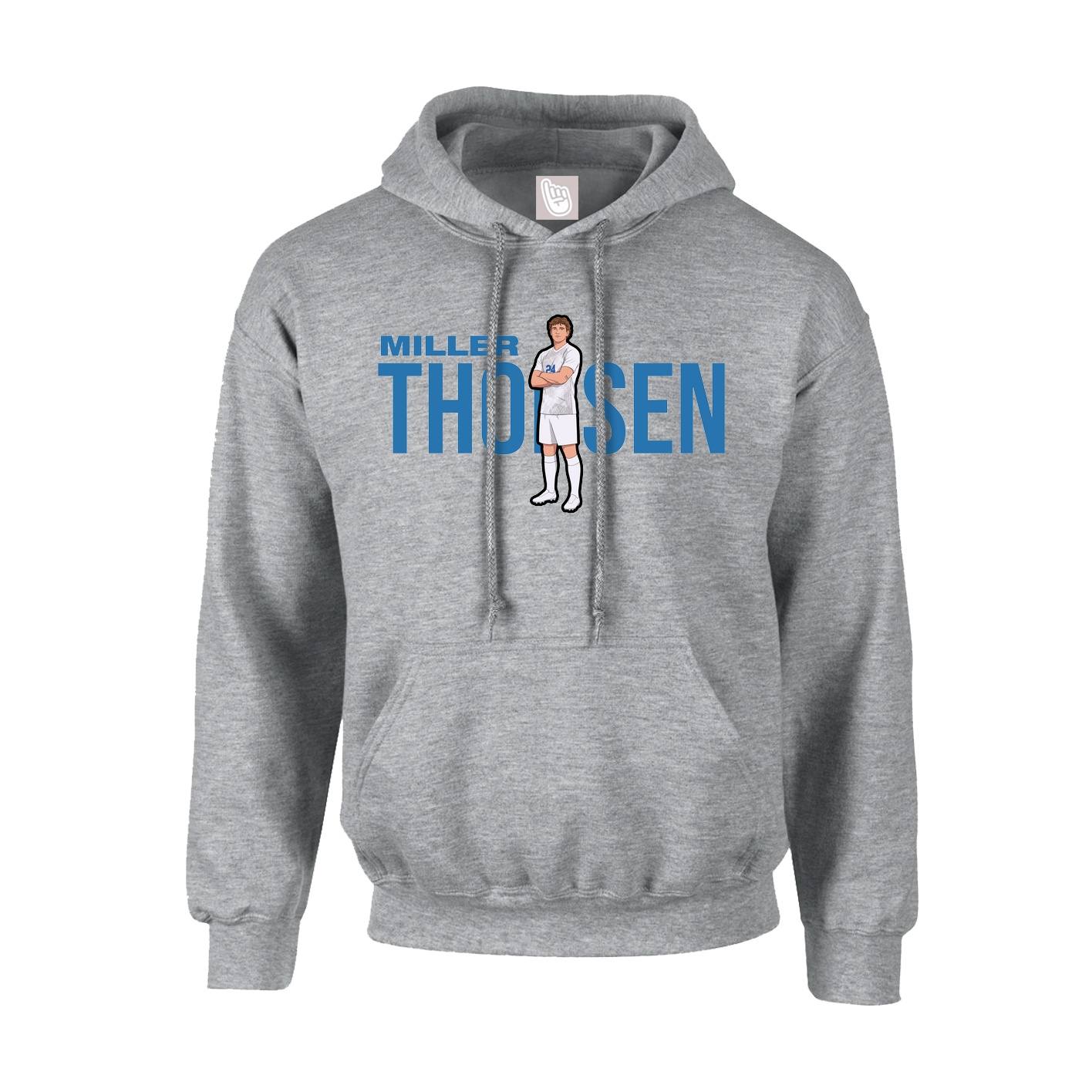 Hoodie — Player Name in Grey