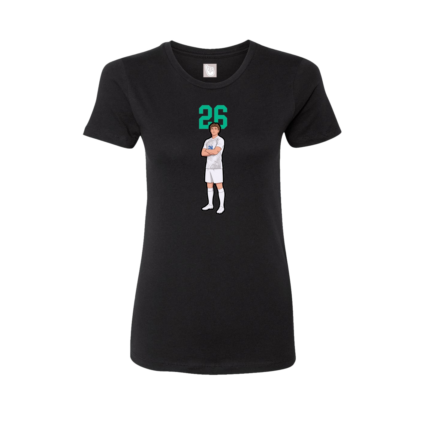 Fitted Women's Tee — Number Top in Black