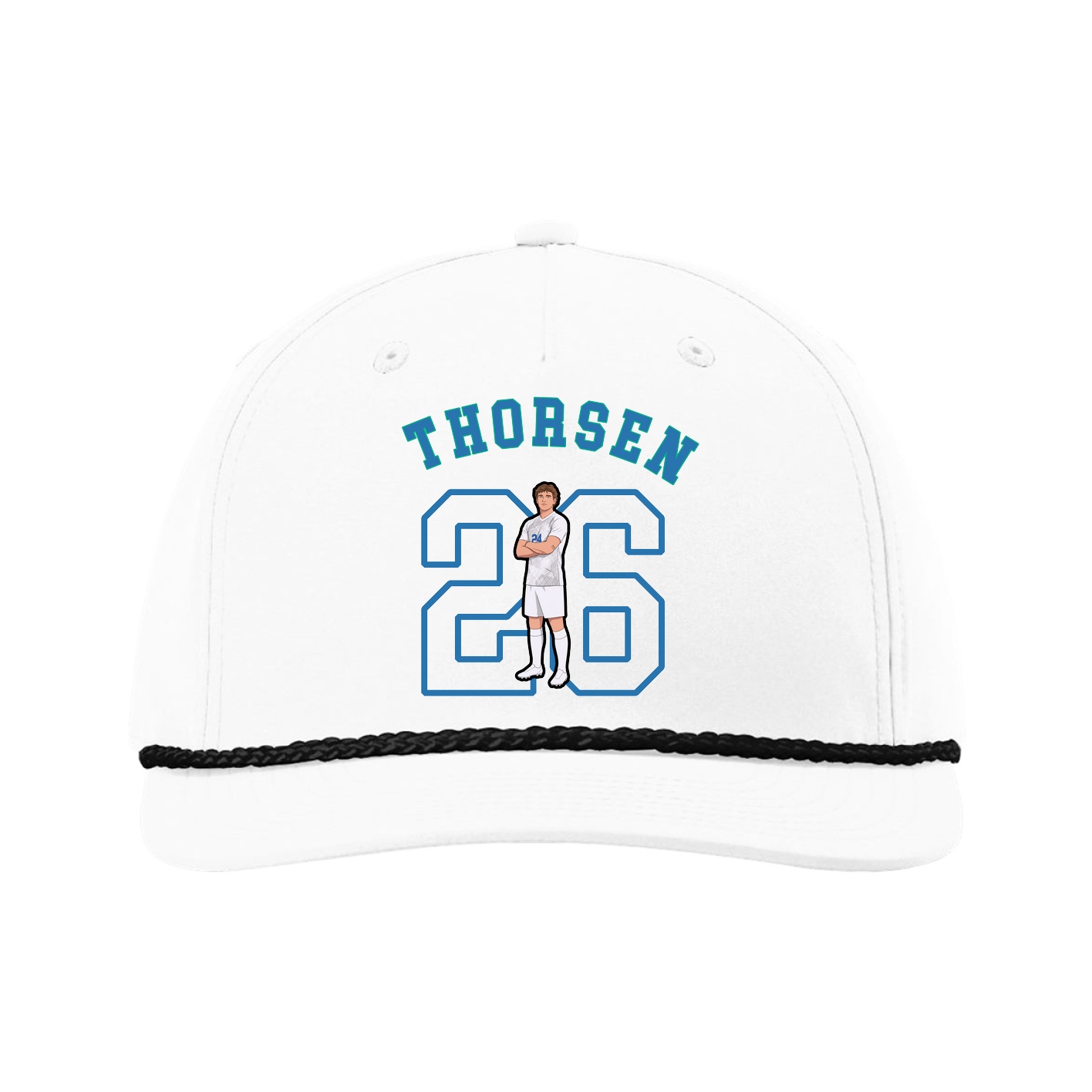 Five-Panel Classic Rope Cap — Shirsey Arch in White