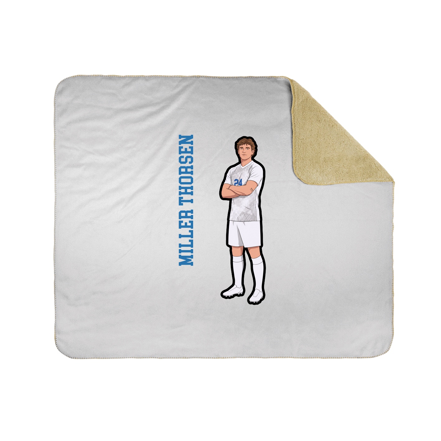 Throw Blanket — Name Vertical in White