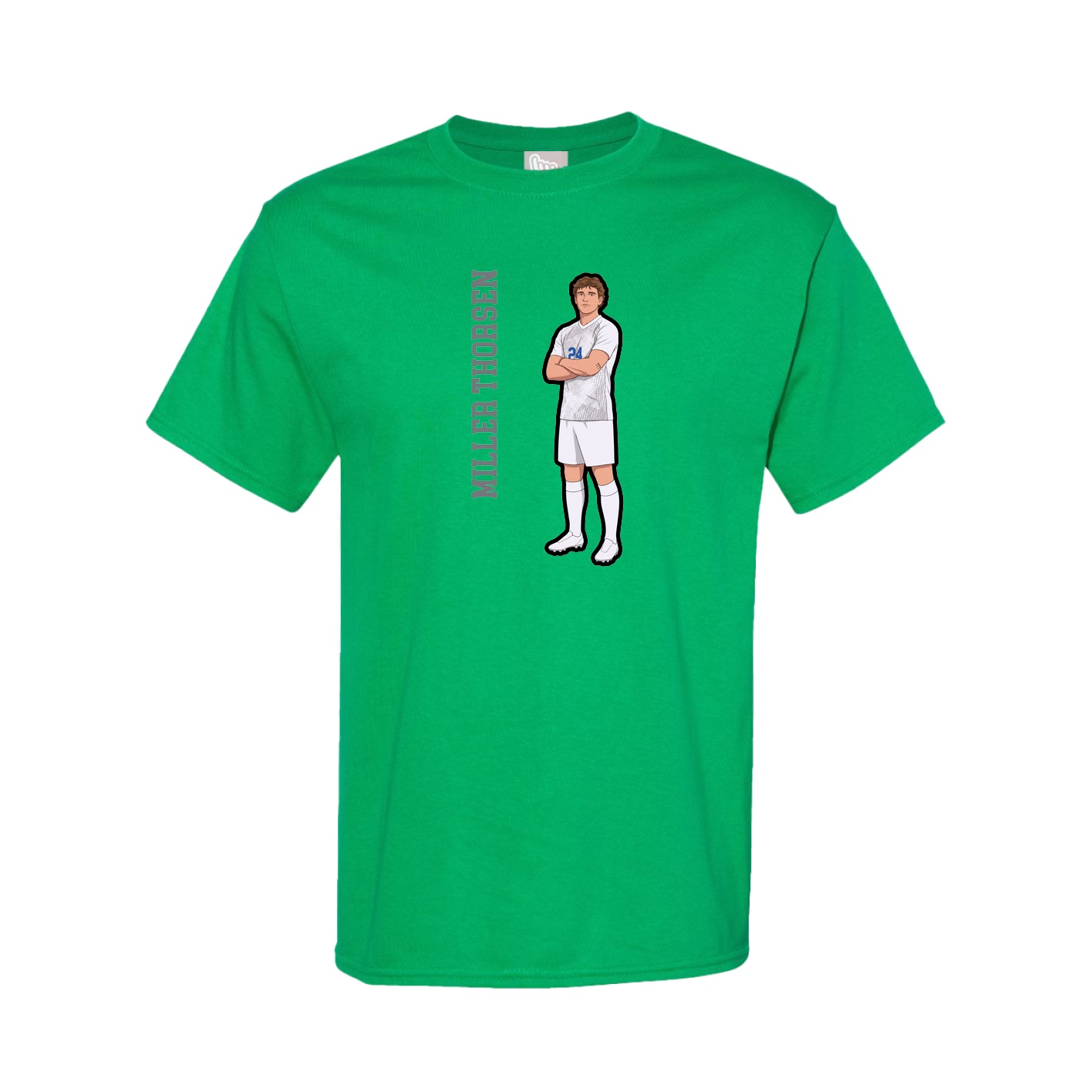 Youth Tee — Name Vertical in Green