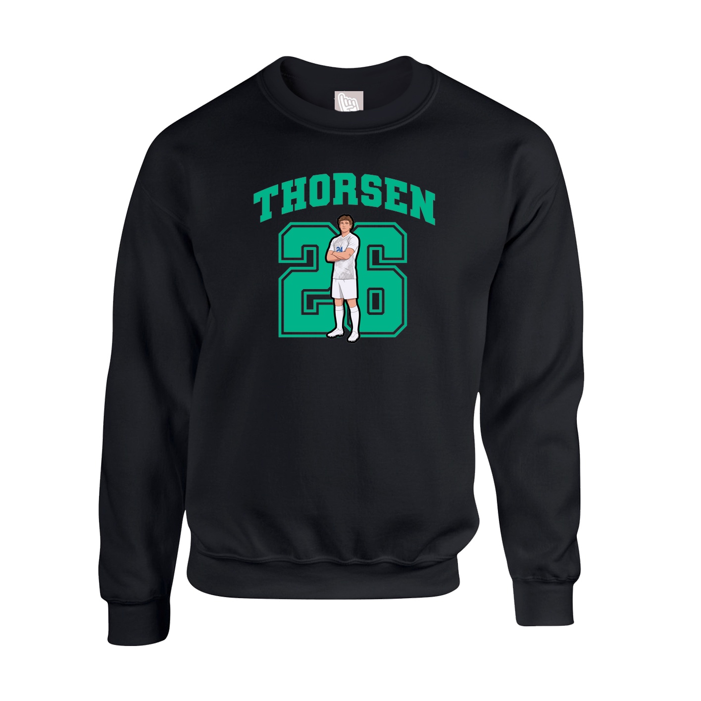 Fleece Crew — Number in Black