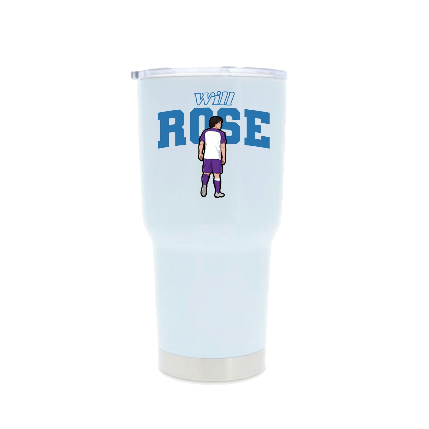 30oz Stainless Steel Tumbler — Name Arch in White