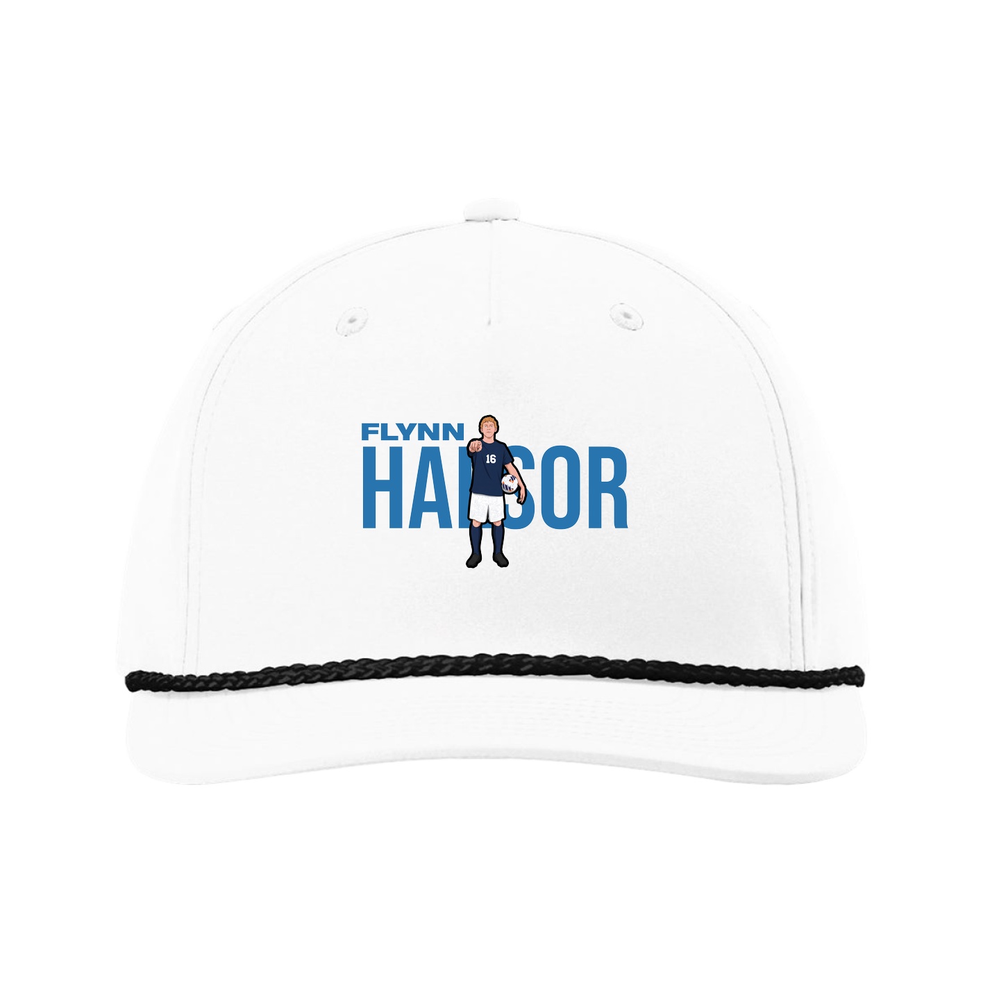 Five-Panel Classic Rope Cap — Player Name in White