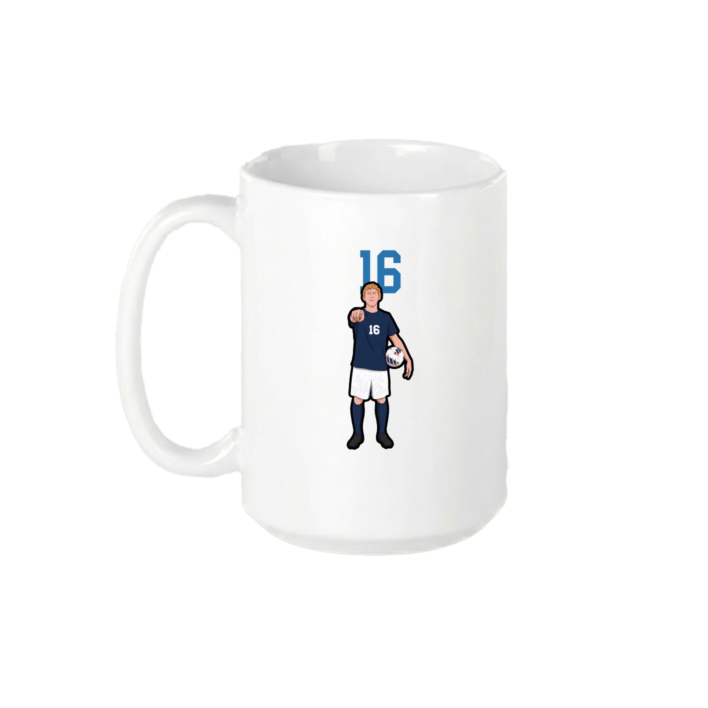 15oz Coffee Mug — Number Top in White
