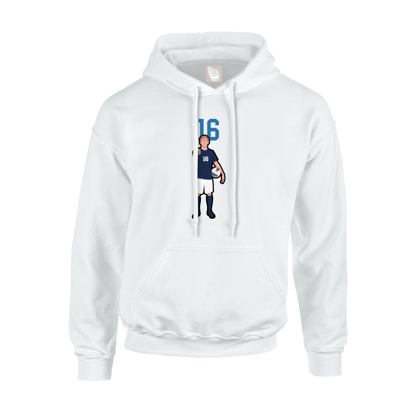Youth Hoodie — Number Top in White