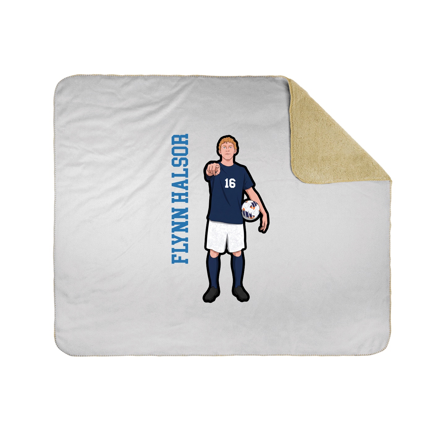 Throw Blanket — Name Vertical in White