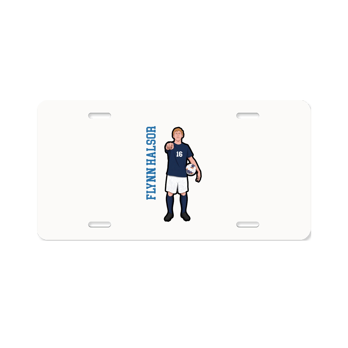 License Plate — Name Vertical in Classic