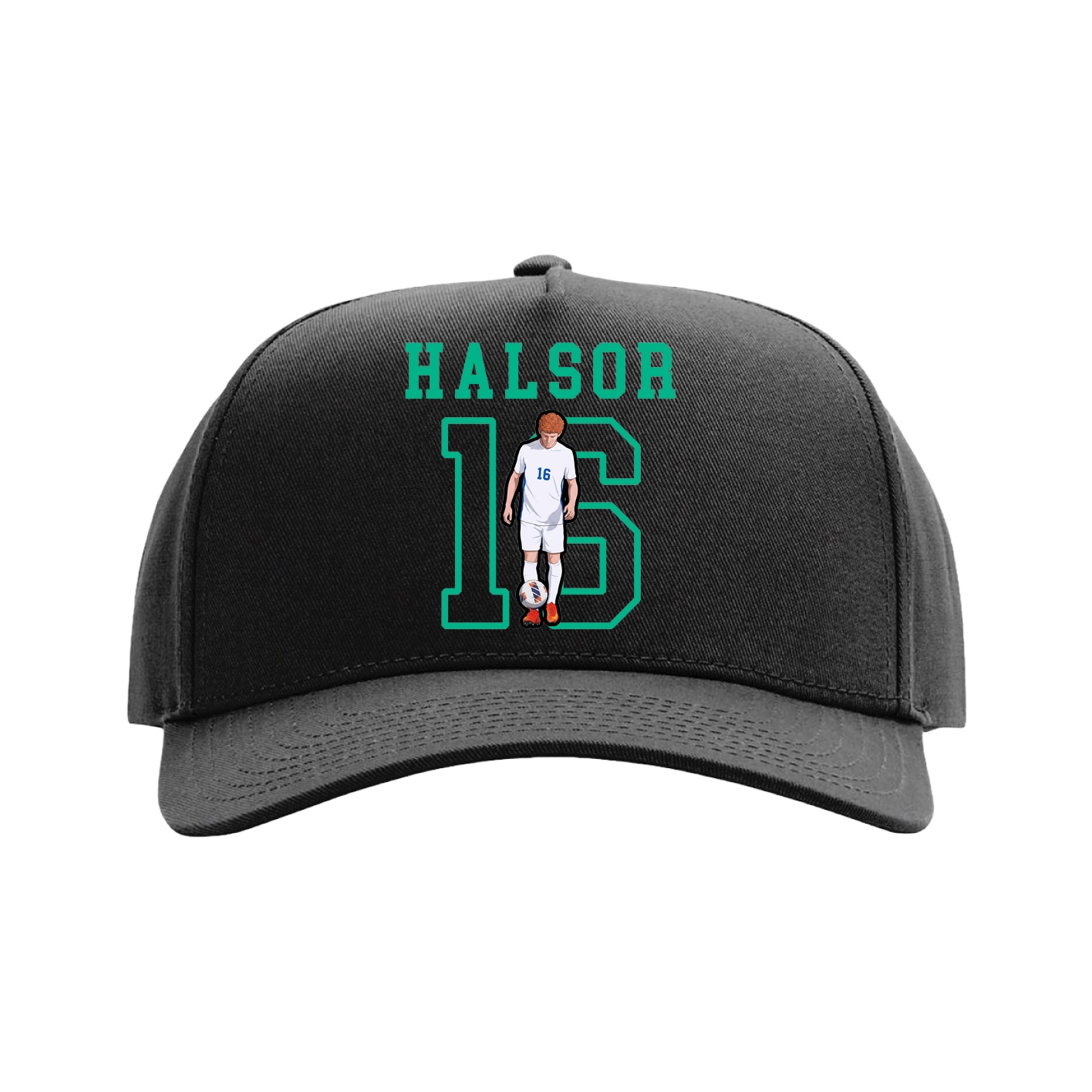 Full Fabric Five-Panel Champ Cap — Shirsey in Black