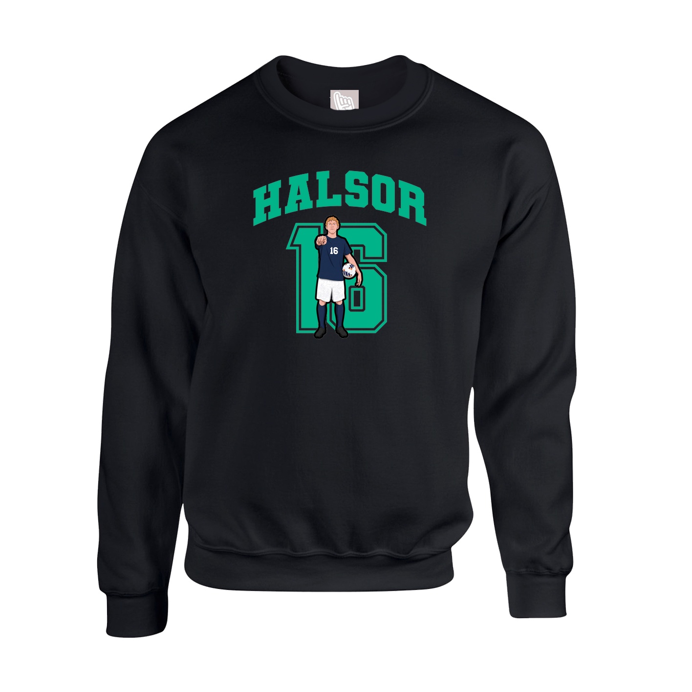 Fleece Crew — Number in Black