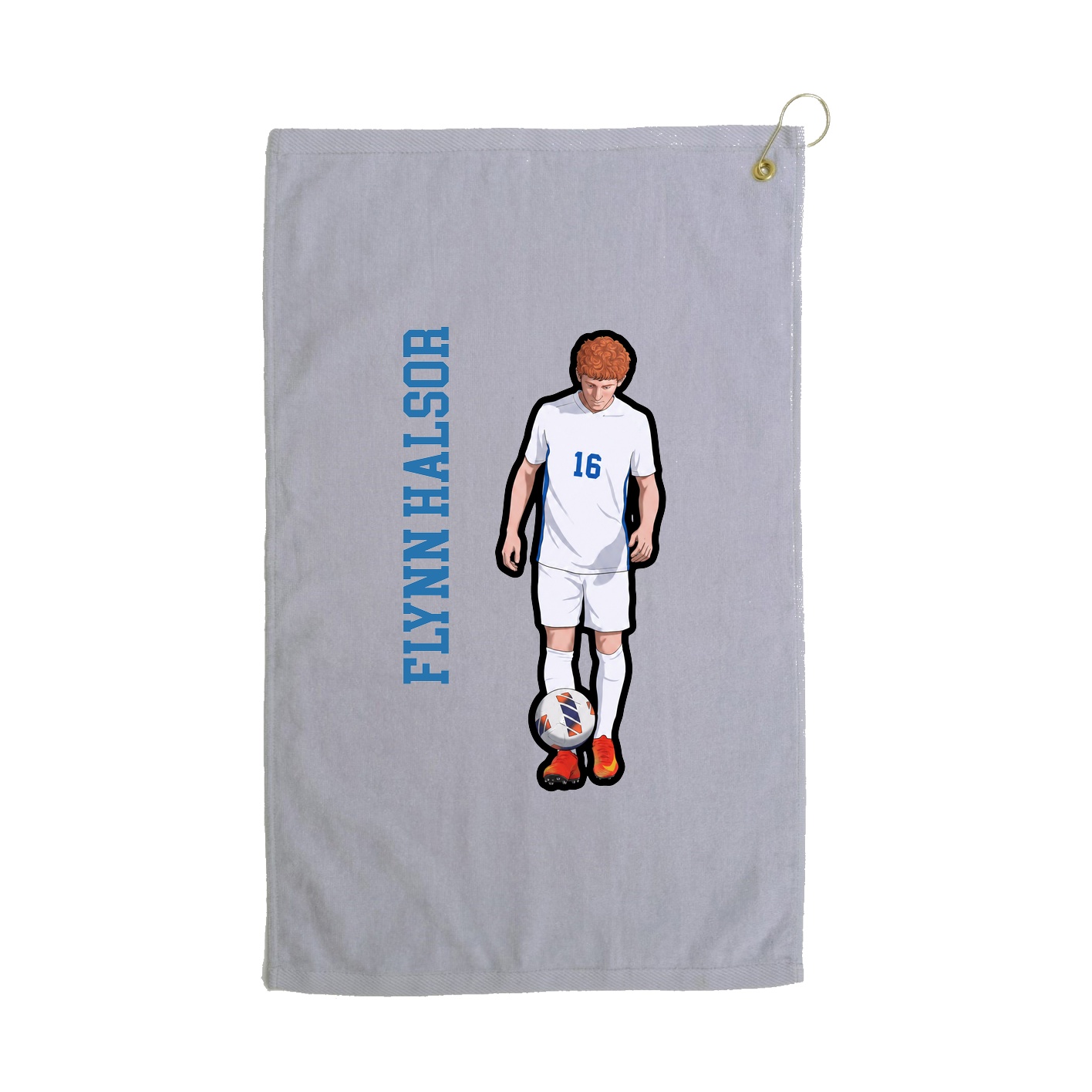 Golf Towel — Name Vertical in Grey