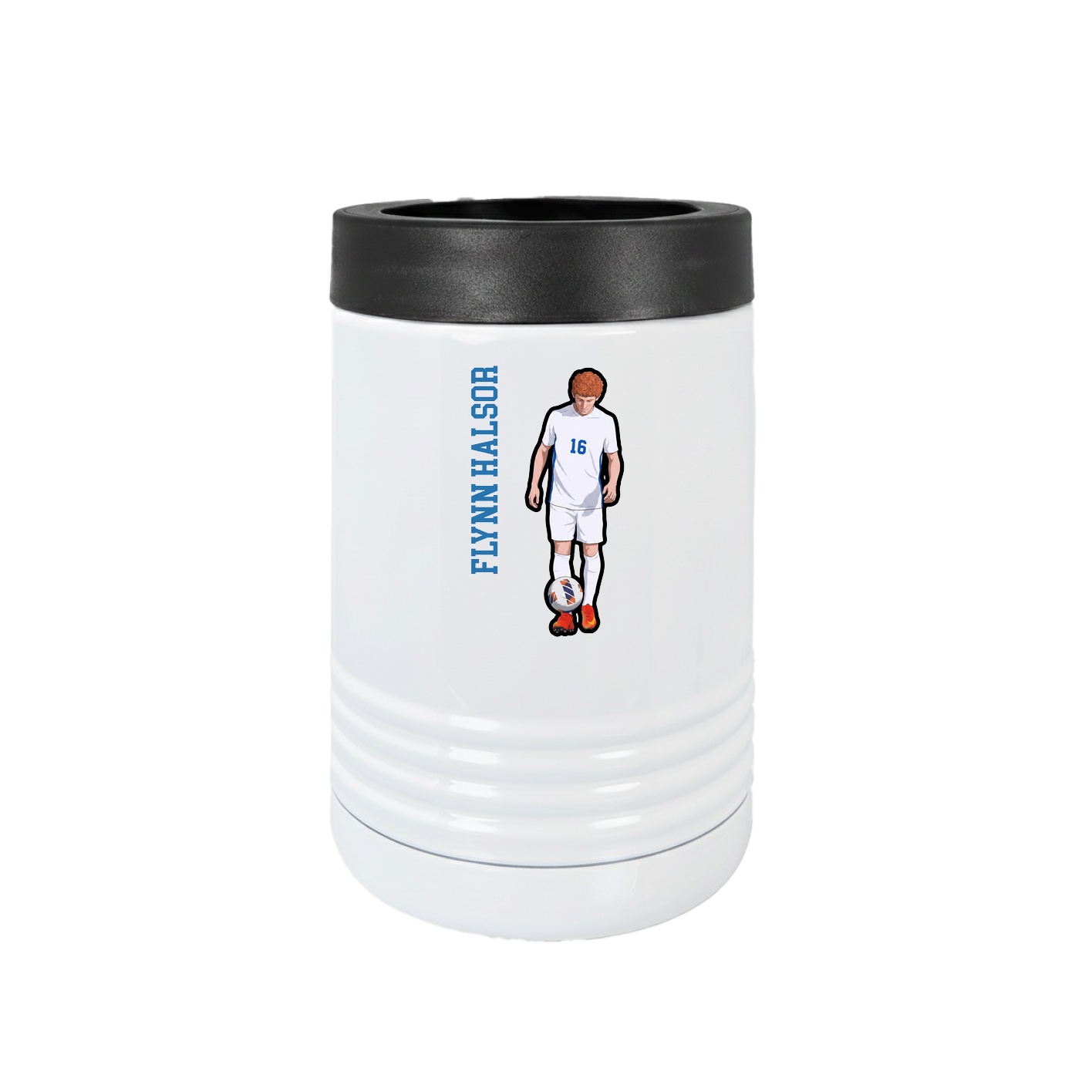 Beverage Holder — Name Vertical in White