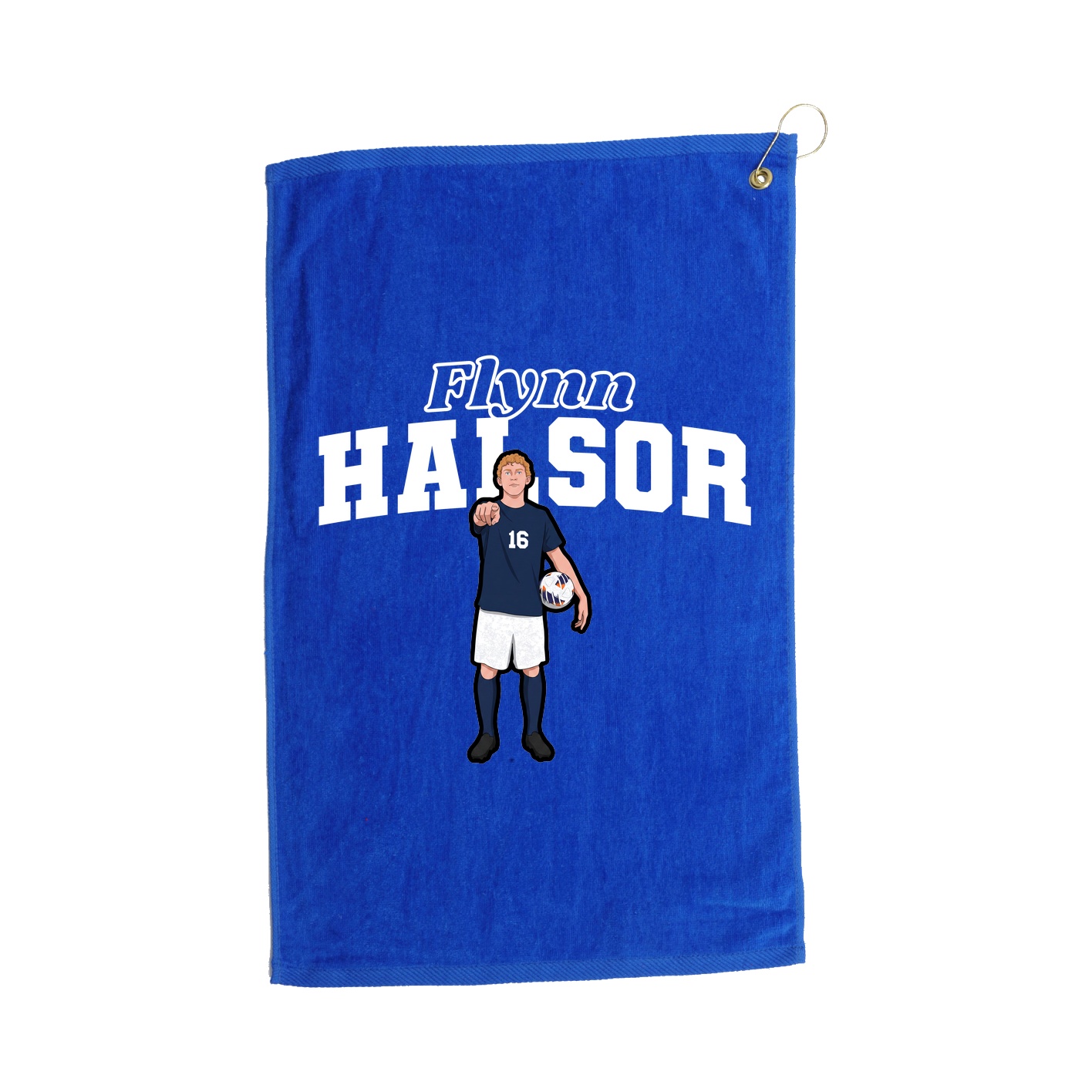 Golf Towel — Name Arch in Royal