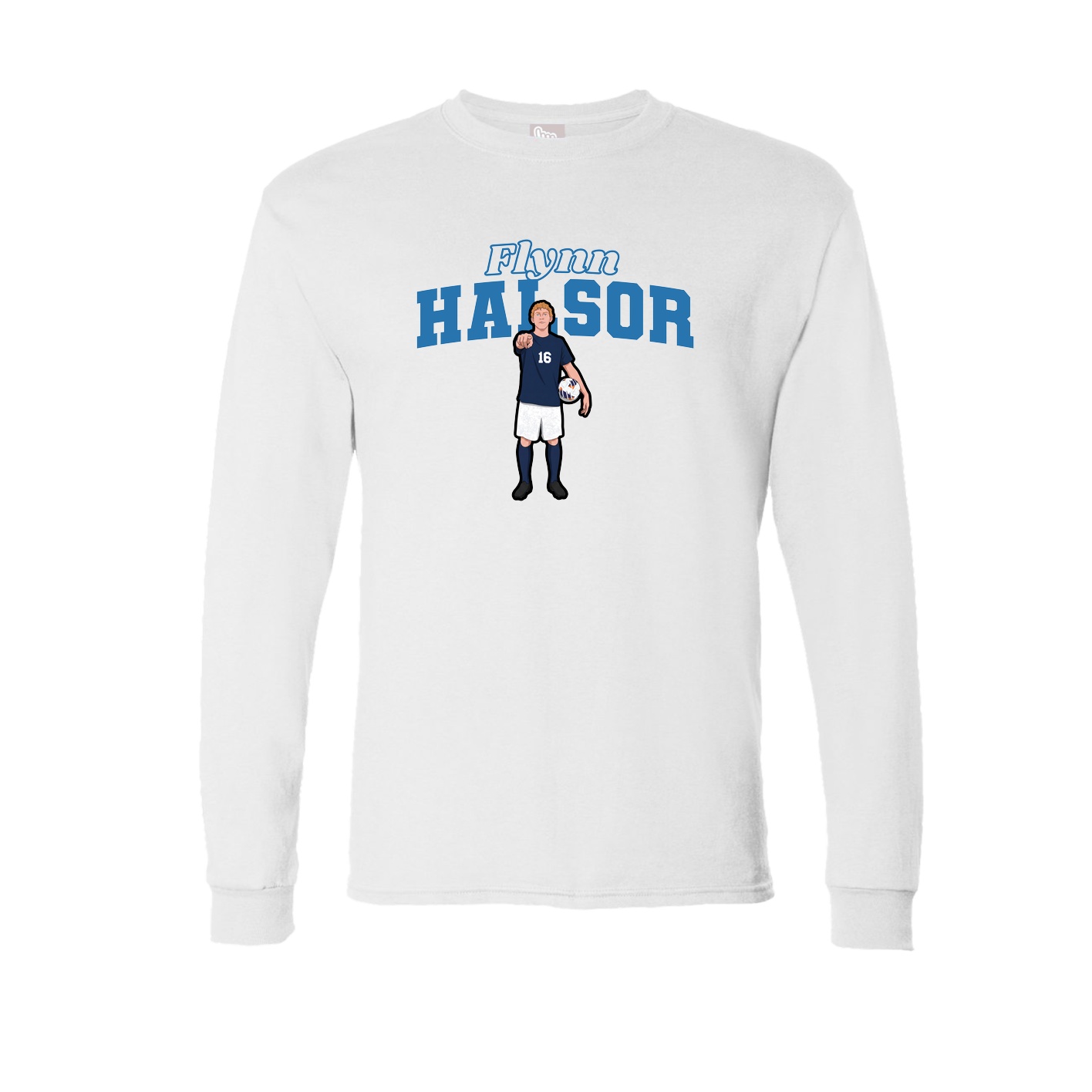 Long Sleeve Tee — Name Arch in White