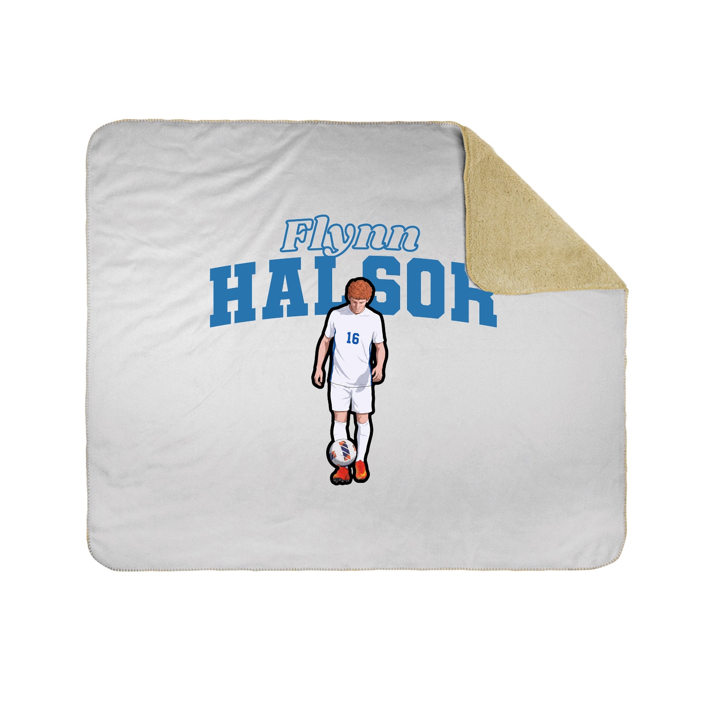 Throw Blanket — Name Arch in White