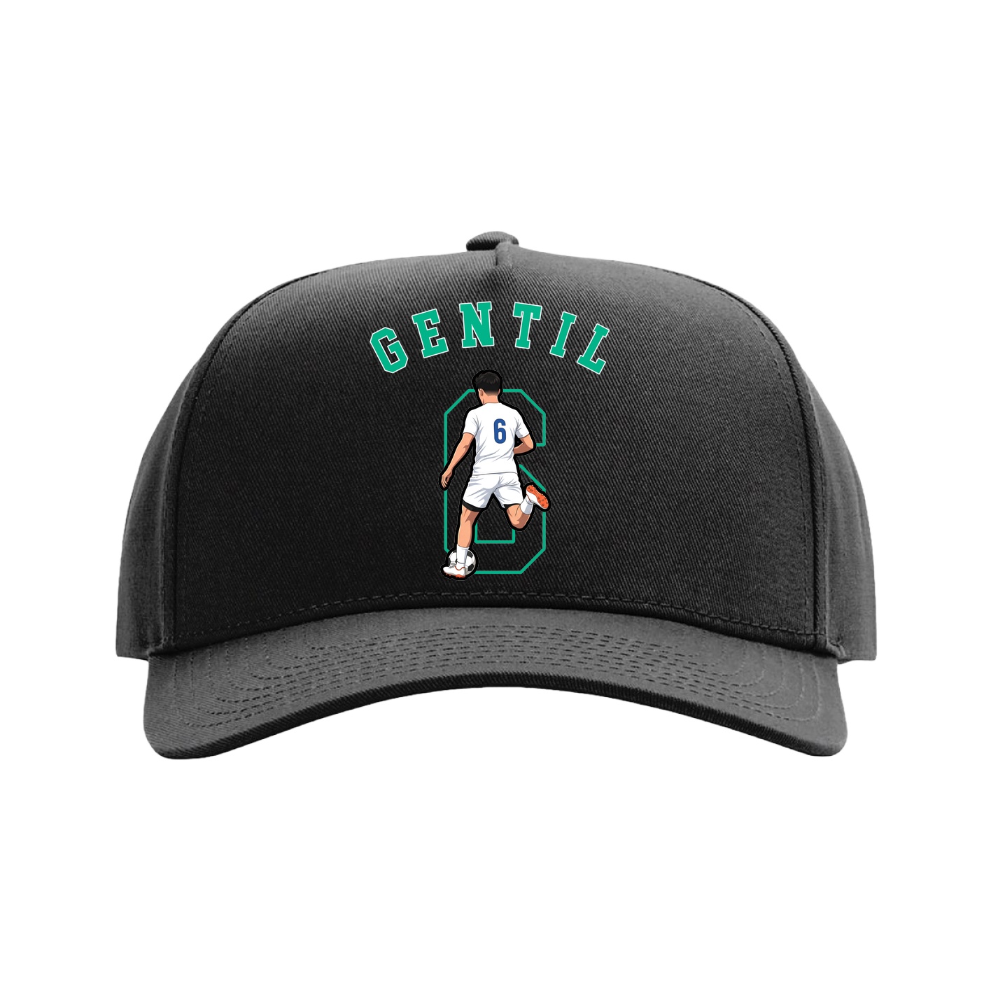 Full Fabric Five-Panel Champ Cap — Shirsey Arch in Black