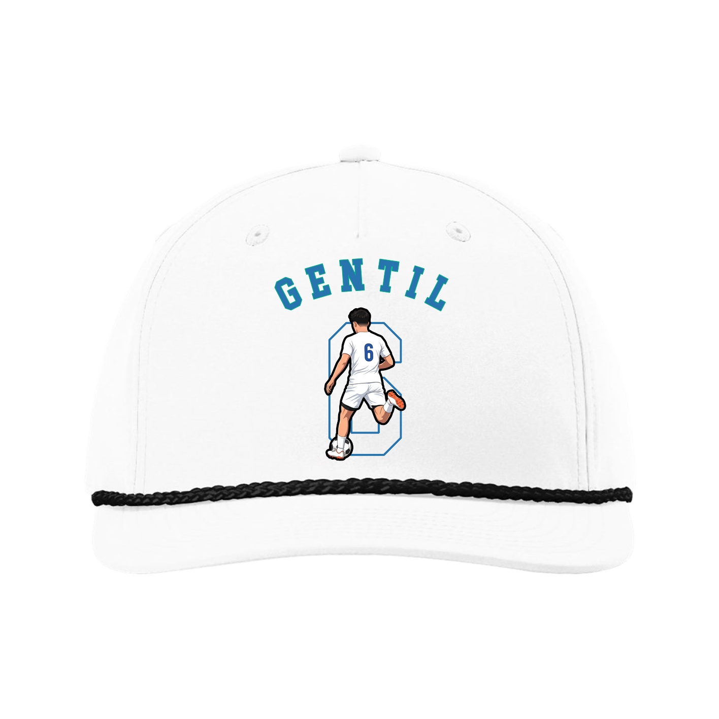 Five-Panel Classic Rope Cap — Shirsey Arch in White