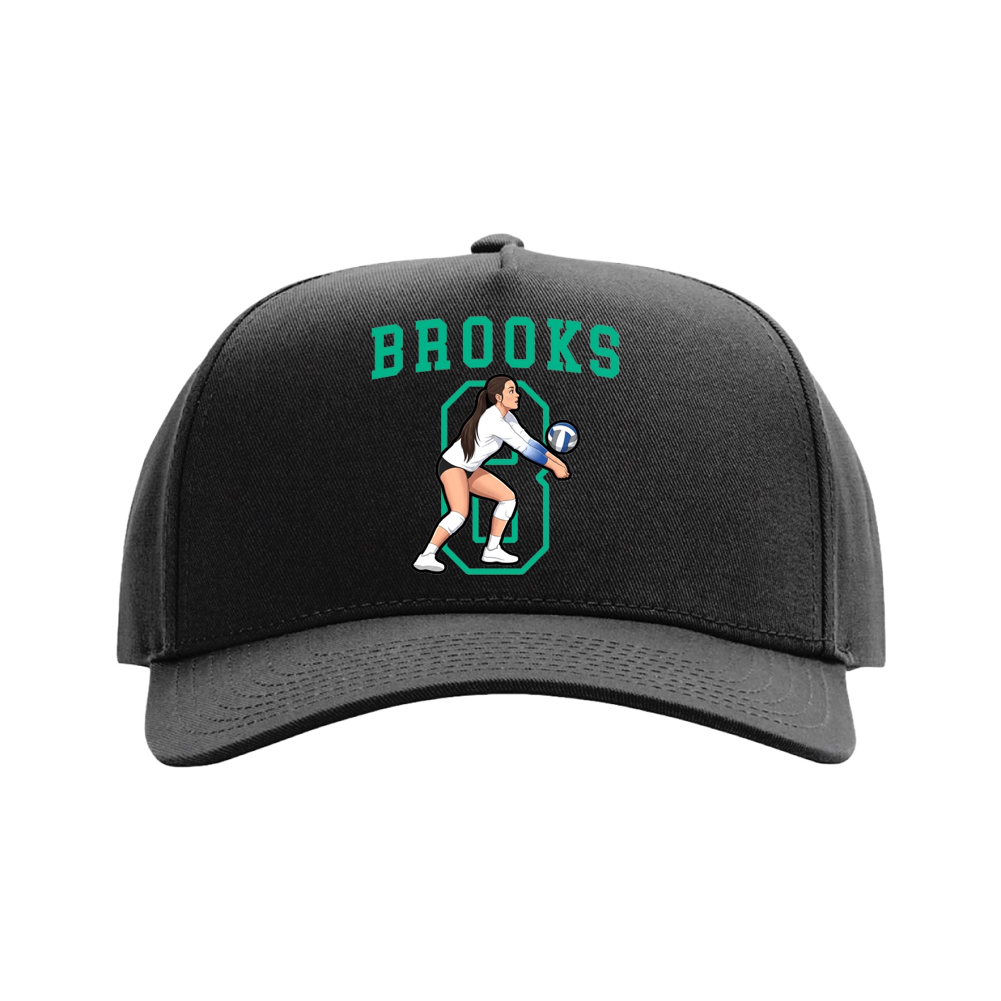Full Fabric Five-Panel Champ Cap — Shirsey in Black