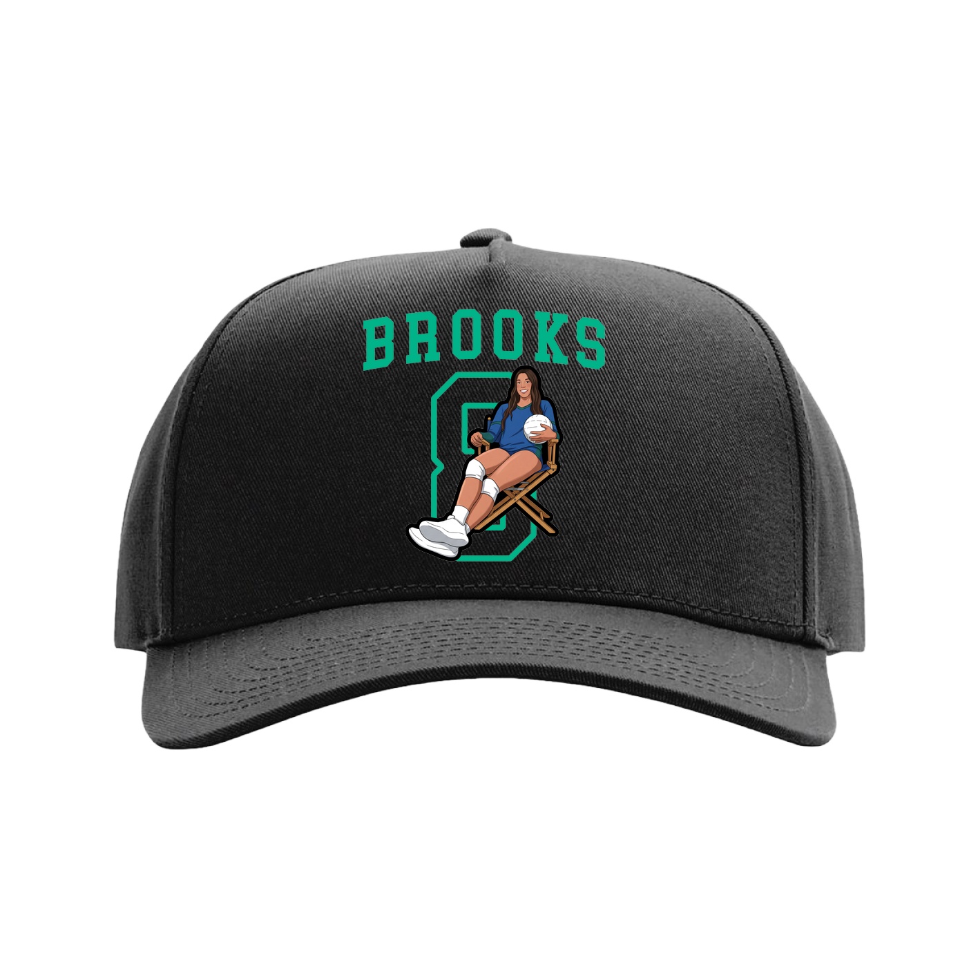 Full Fabric Five-Panel Champ Cap — Shirsey in Black