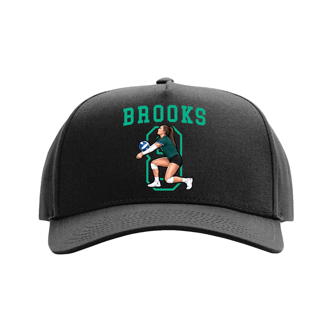 Full Fabric Five-Panel Champ Cap — Shirsey in Black