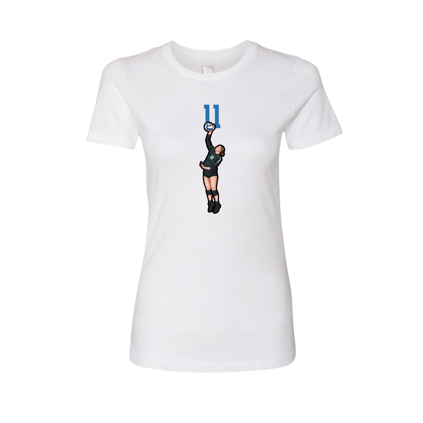 Womens Tee — Number Top in White
