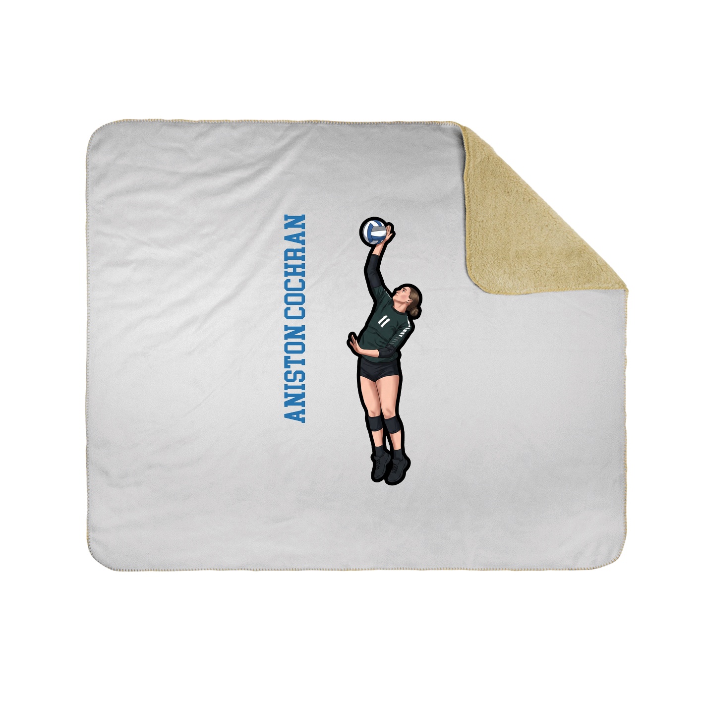 Throw Blanket — Name Vertical in White