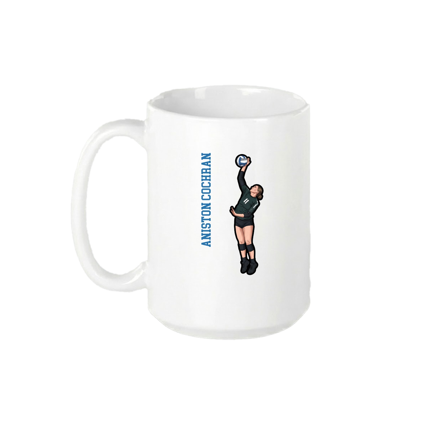 15oz Coffee Mug — Name Vertical in White