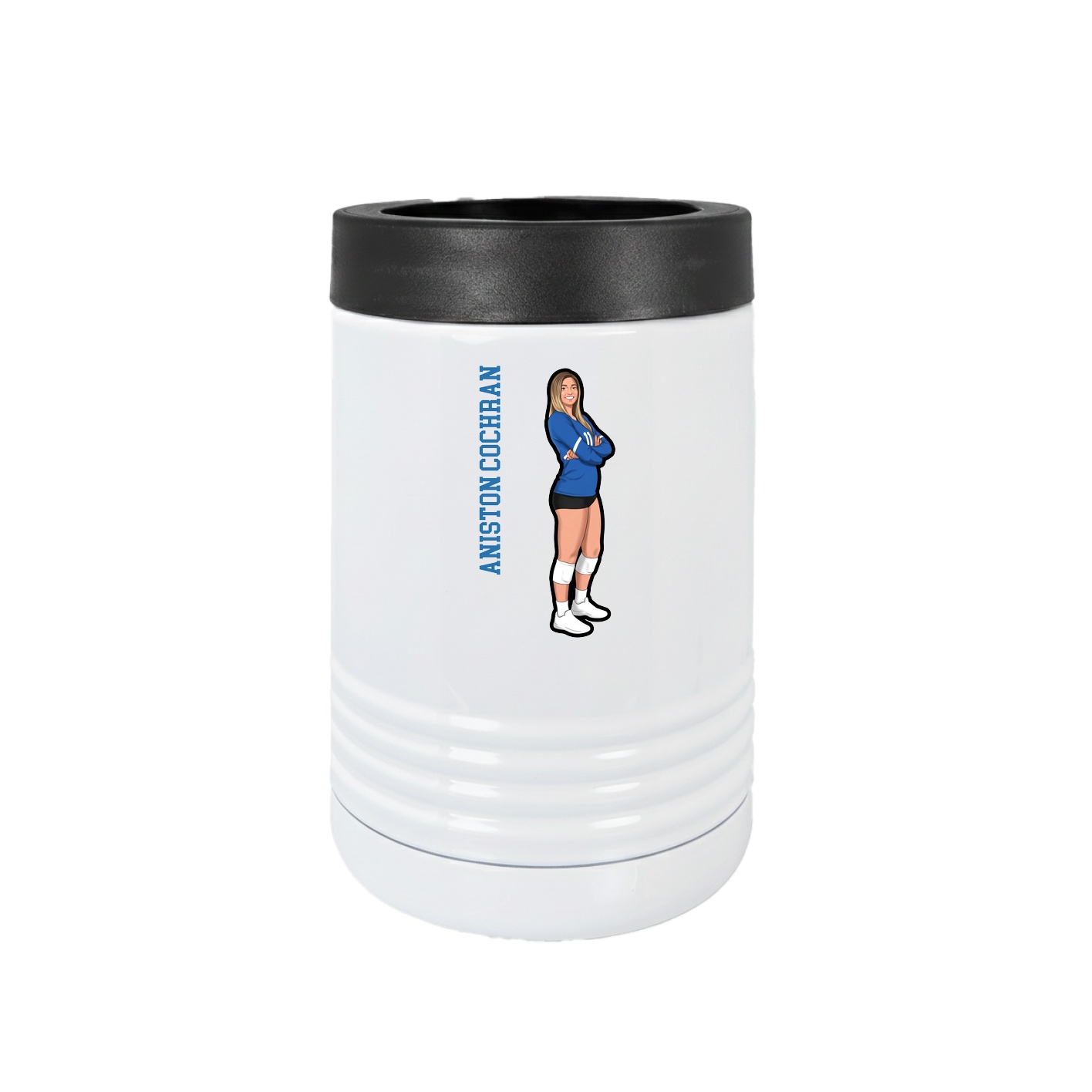 Beverage Holder — Name Vertical in White