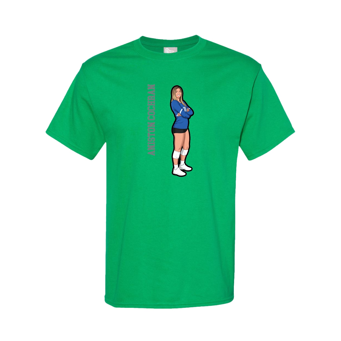 Youth Tee — Name Vertical in Green