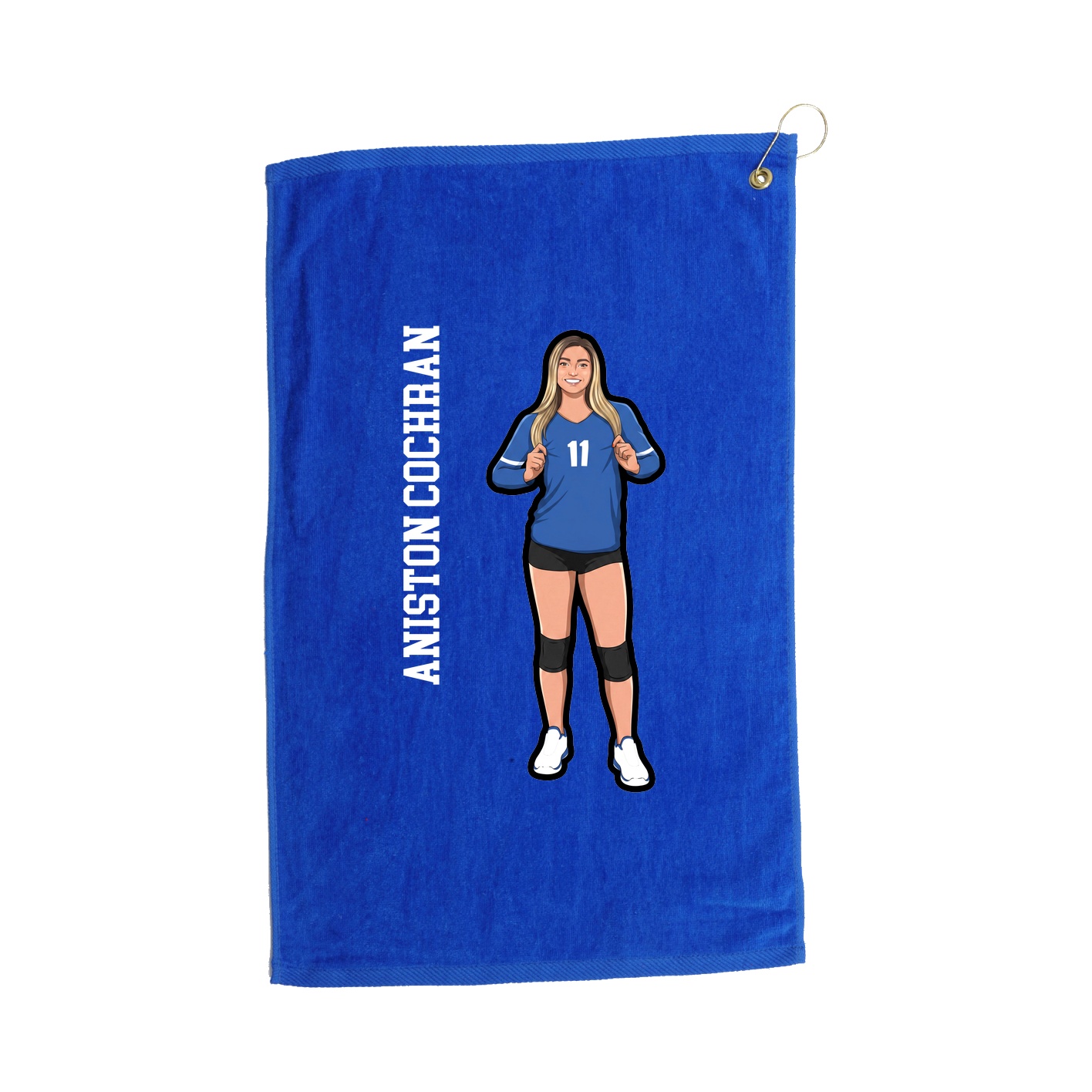 Golf Towel — Name Vertical in Royal