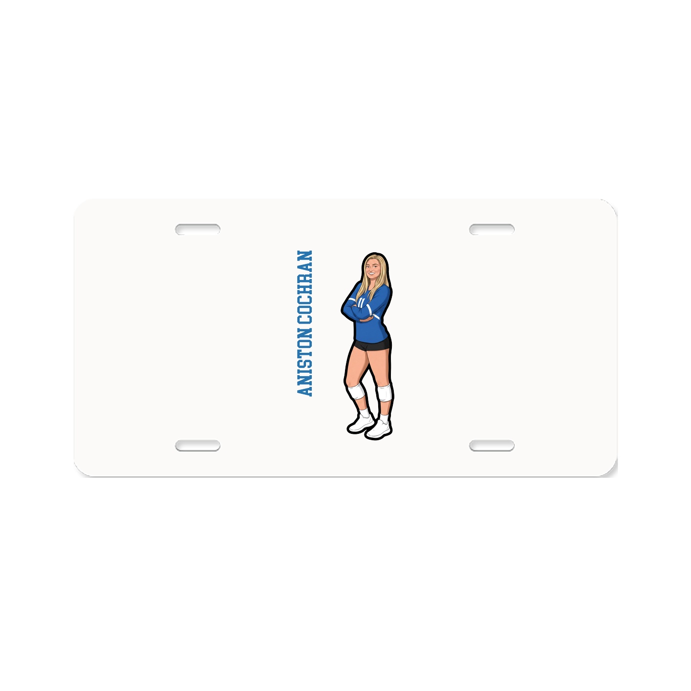 License Plate — Name Vertical in Classic