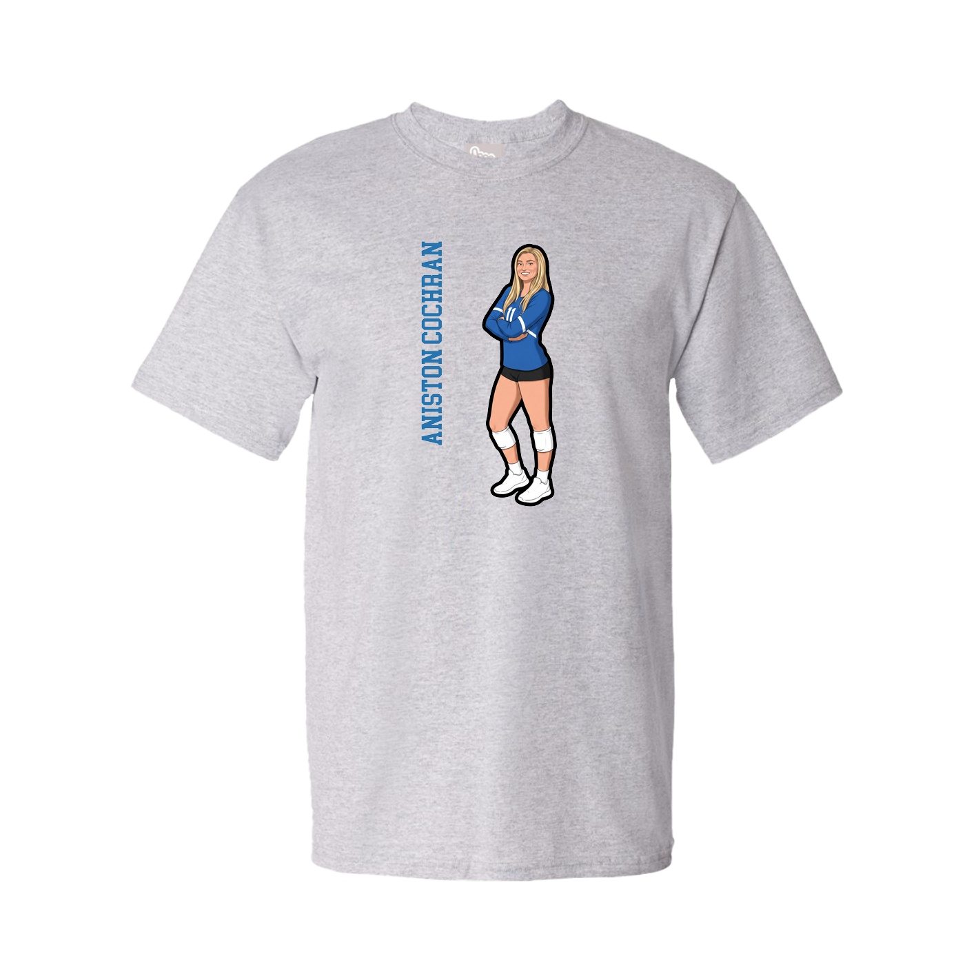 Tee — Name Vertical in Grey
