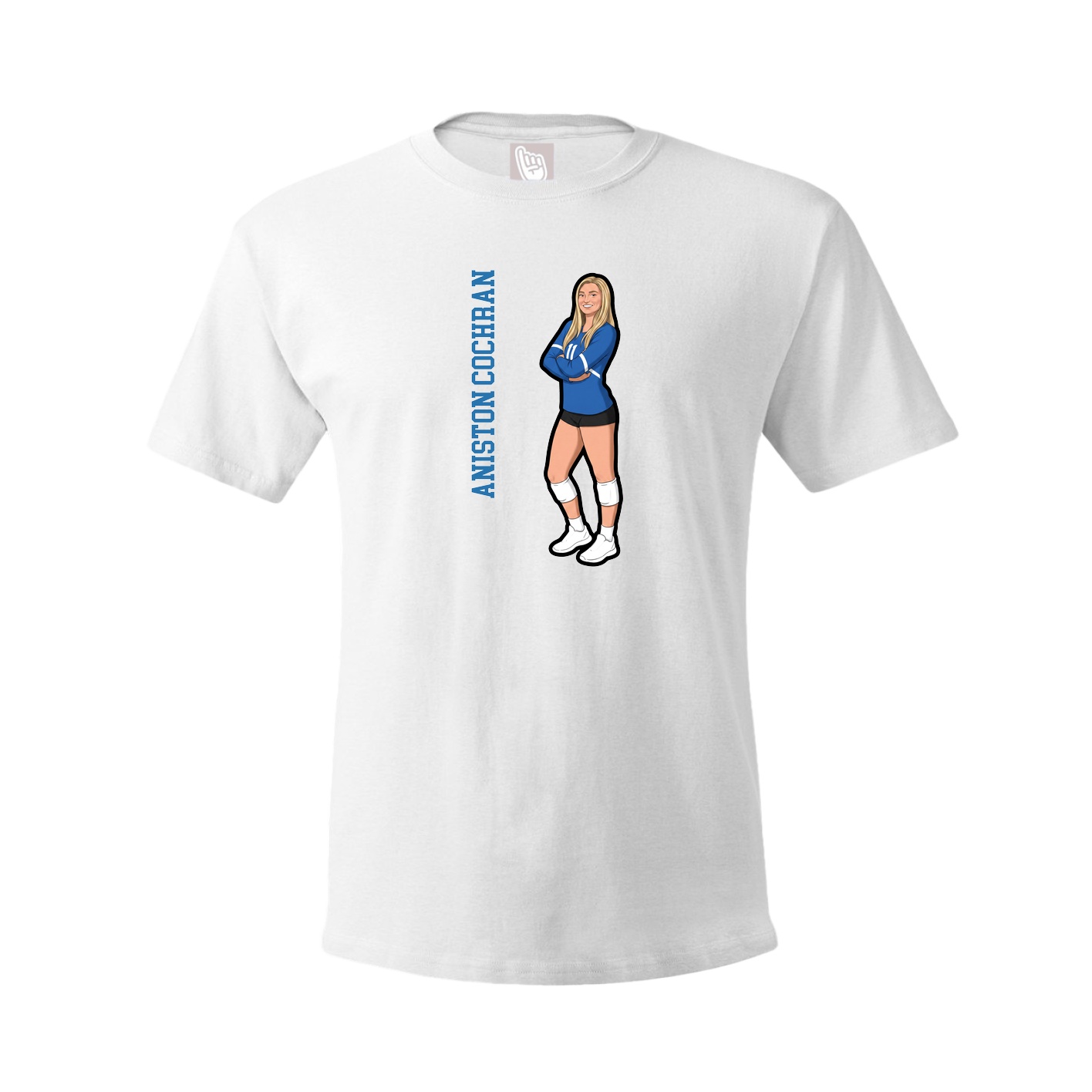 Tee — Name Vertical in White