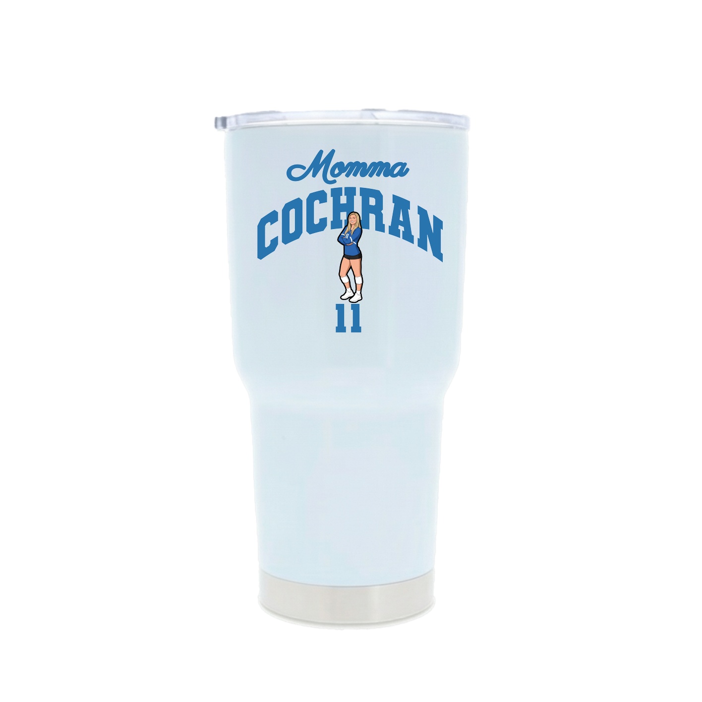 30oz Stainless Steel Tumbler — Mothers Day Arch in White
