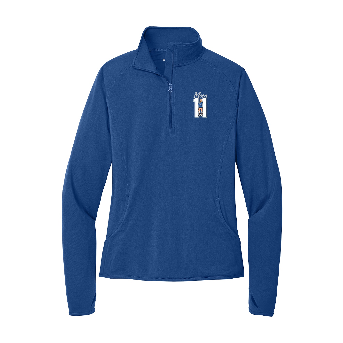 Women's Q-Zip Pullover — Mothers Day Shirsey in Royal