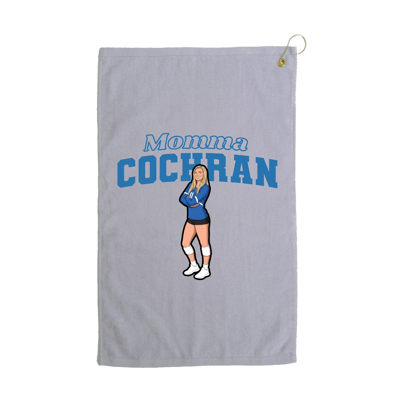 Golf Towel — Mothers Day Block in Grey
