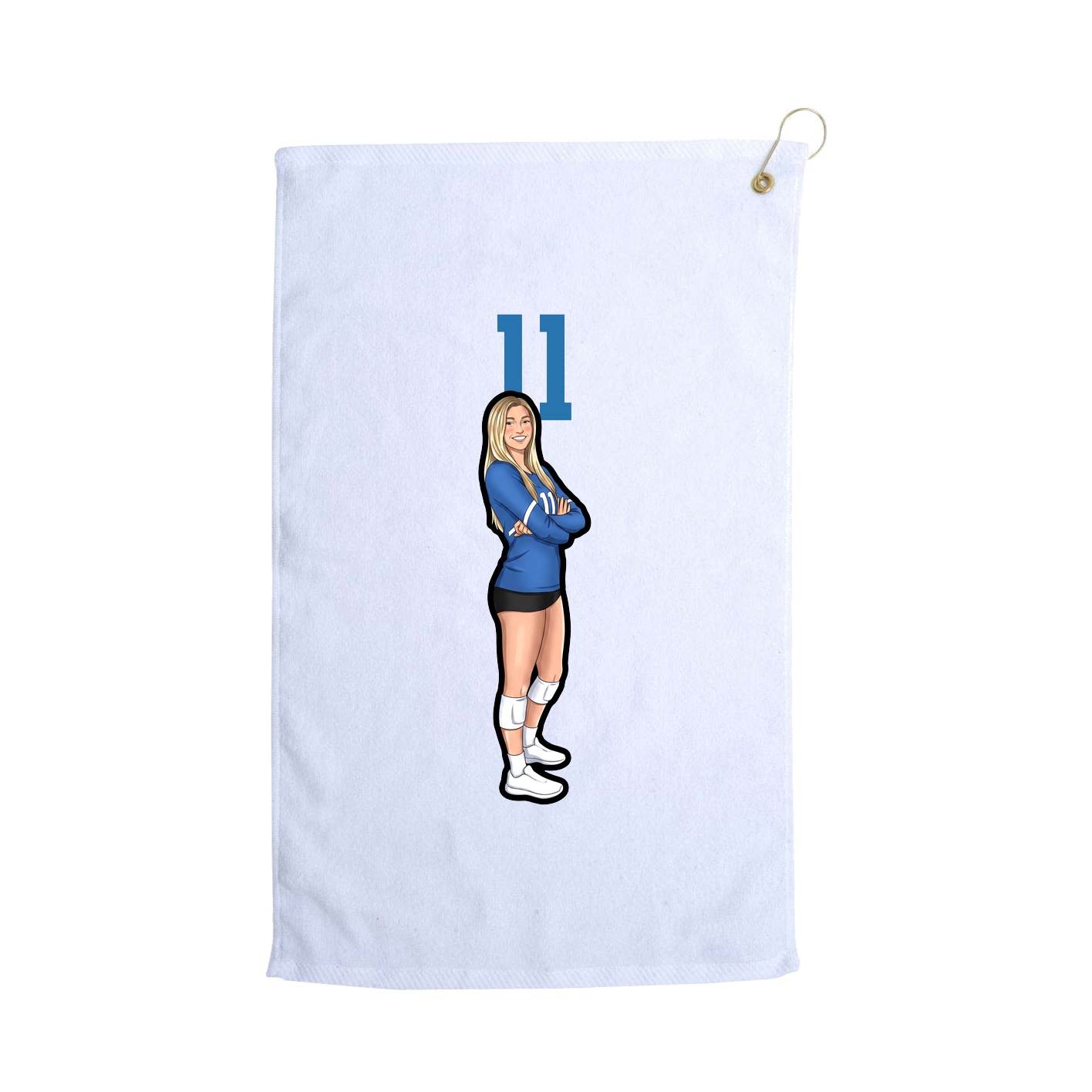 Golf Towel — Number Top in White