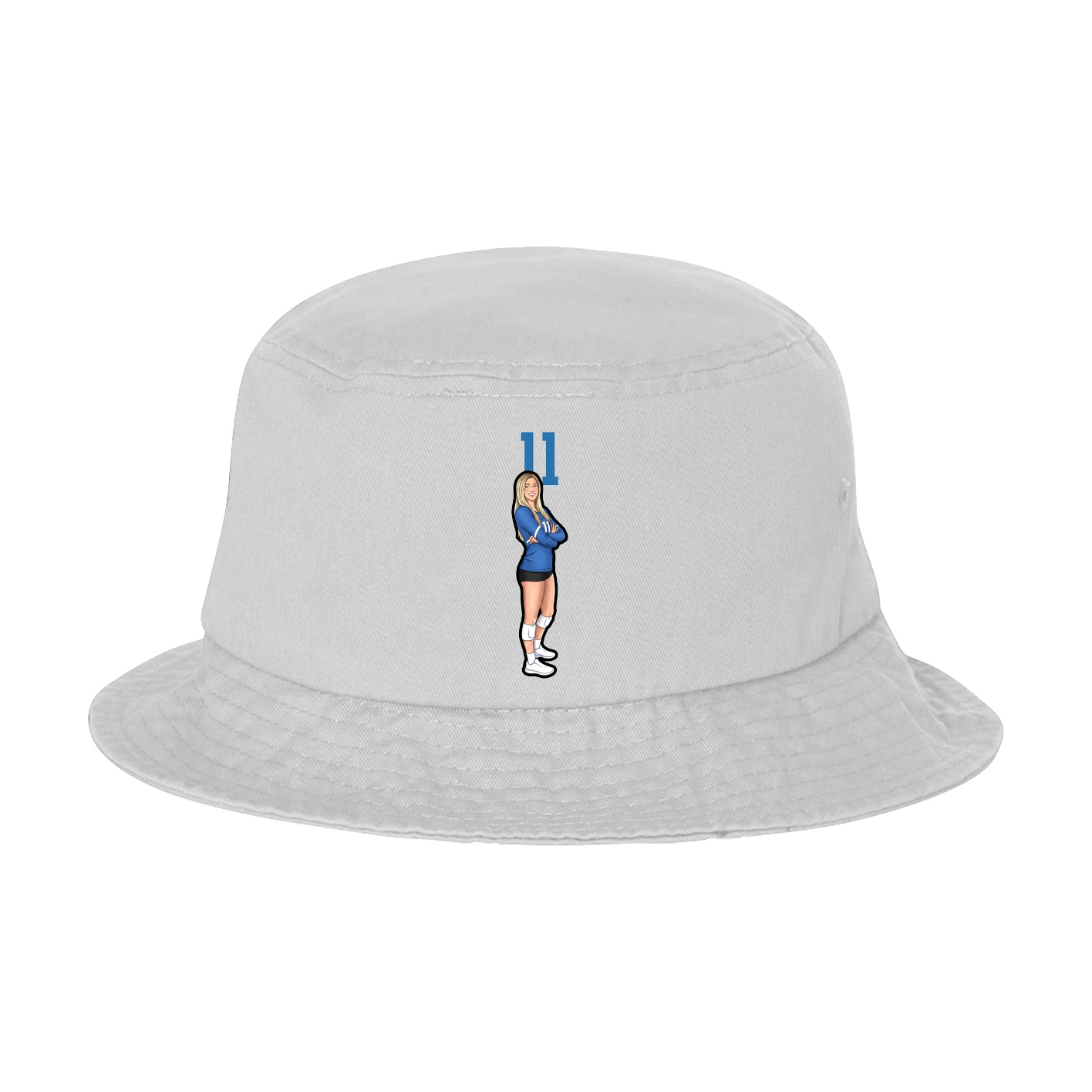 Bucket Cap — Number Top in White