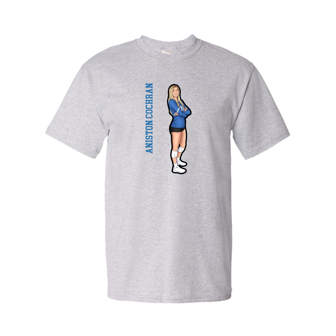 Youth Tee — Name Vertical in Grey