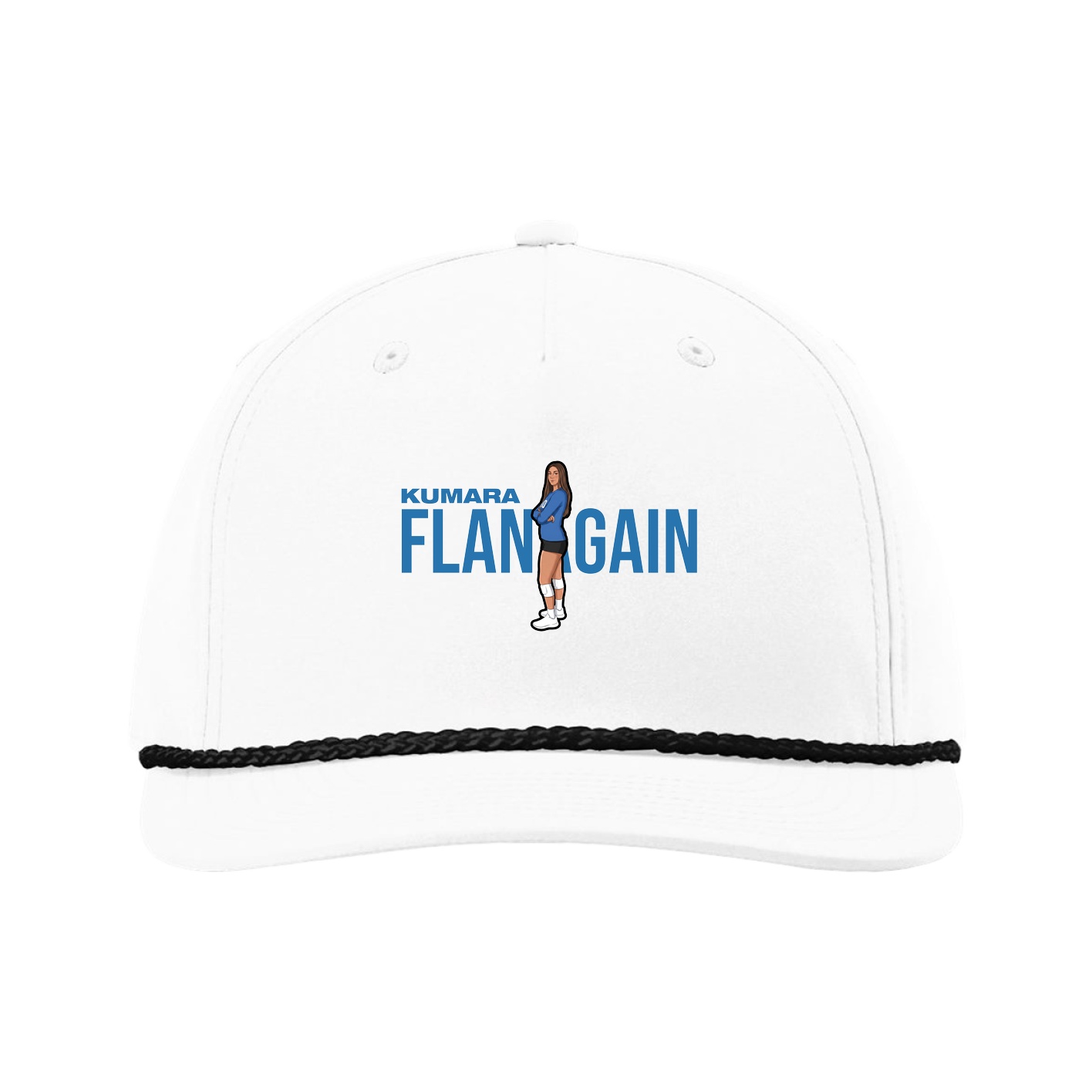 Five-Panel Classic Rope Cap — Player Name in White