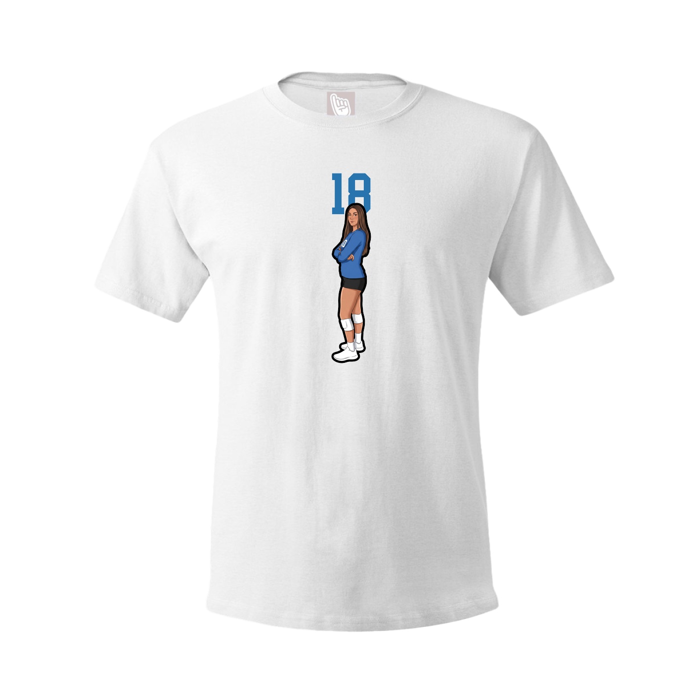 Youth Tee — Number Top in White