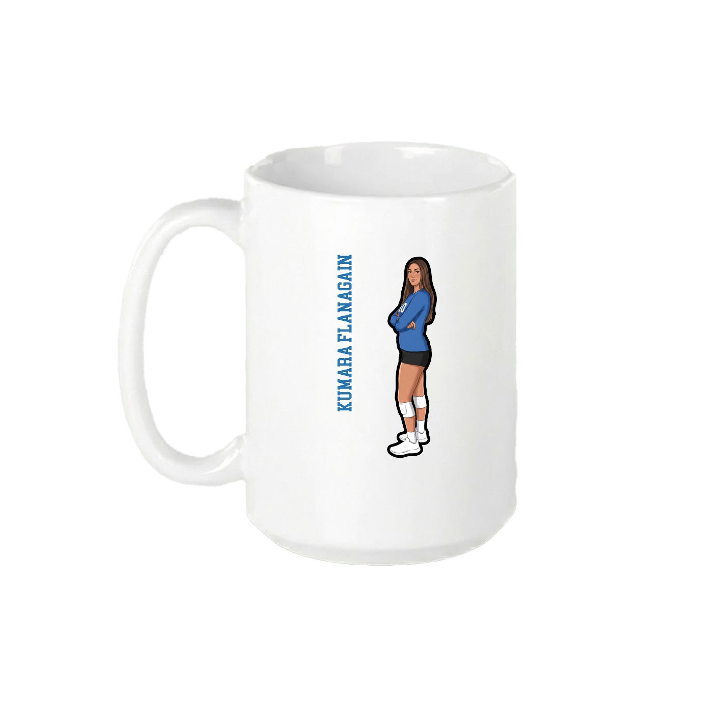 15oz Coffee Mug — Name Vertical in White