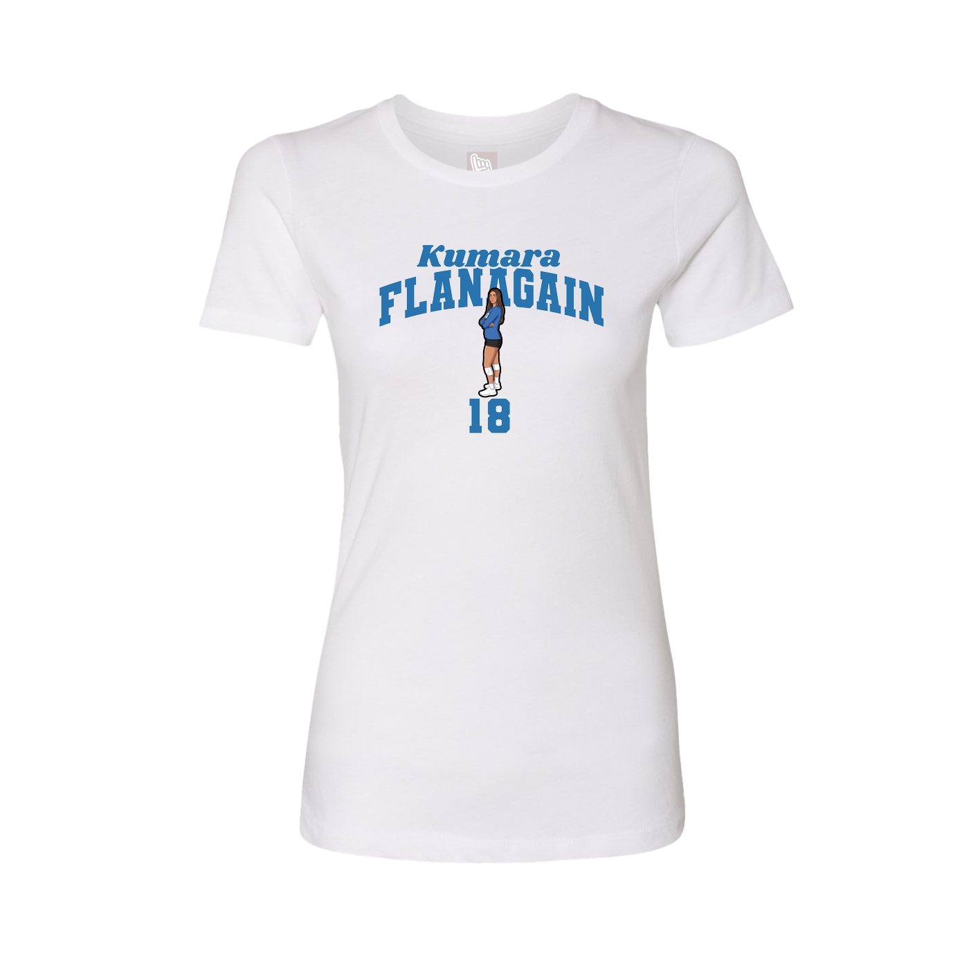 Fitted Women's Tee — Signature Arch in White