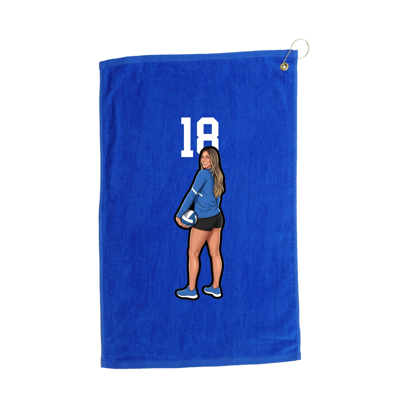 Golf Towel — Number Top in Royal